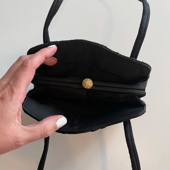 Lou Taylor Vintage Black Handbag/Clutch - Picture 3 of 6